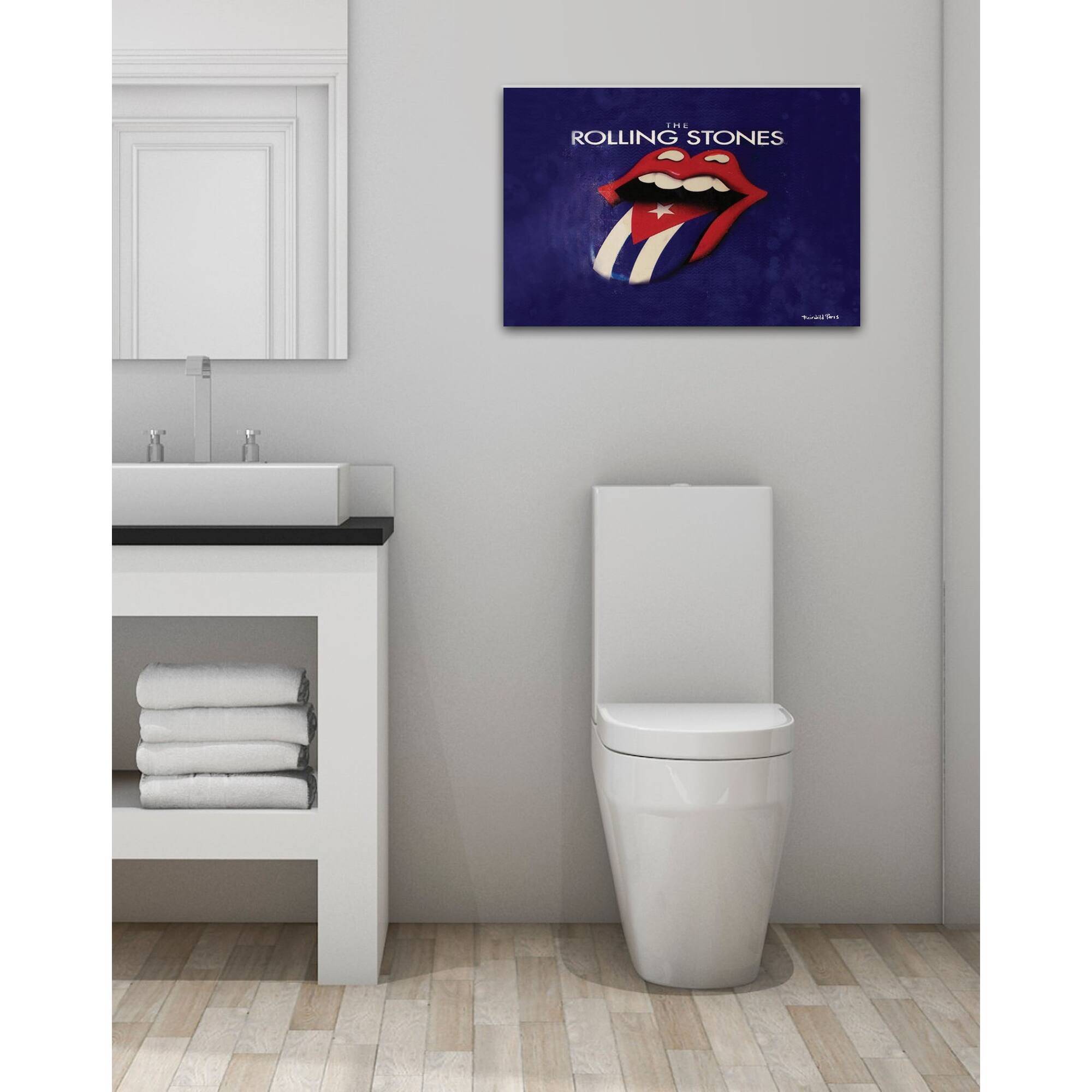 Fairchild Paris Rolling Stones Tongue Canvas Wall Art 24" x 36